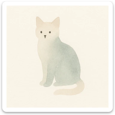 a cat, watercolor art style illustration sticker