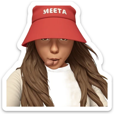 girl outdoors with brown hair sticker