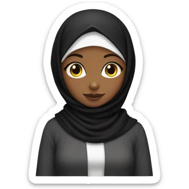 hijab girl with black cat  sticker