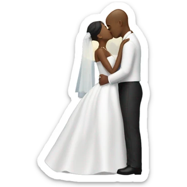couple kissing on their wedding day under the moon sticker