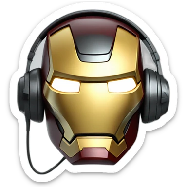 iron man on headphones sticker