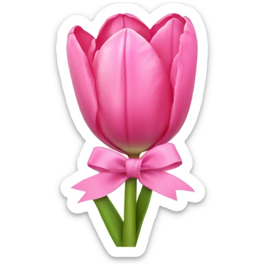 Pink tulips with a bow sticker
