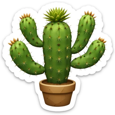 green cactus with arms sticker
