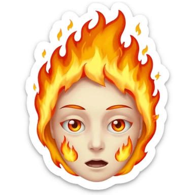 A burning person with fire coming out of where the eyes and make them dead sticker
