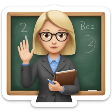 teacher at chalkboard sticker