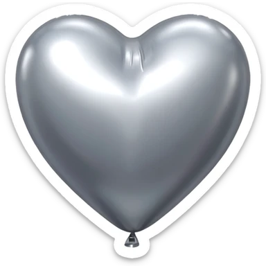 silver heart baloon sticker