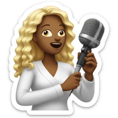 Women singing in microphone sticker