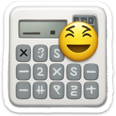 A calculator with a smiley face on it sticker
