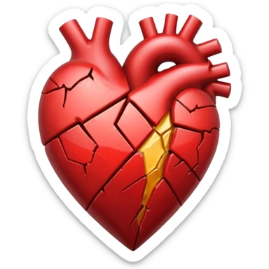 Heart slammed into the ground, cracks  sticker