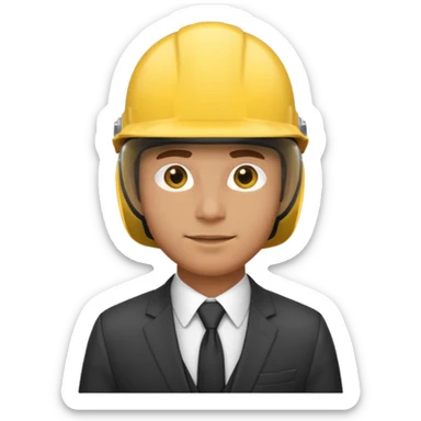 suit with yellow helmet man sticker