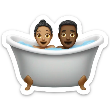 two people in a bathtub sticker