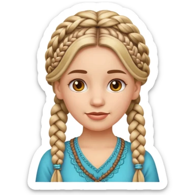 Emoji girl with boho braids  sticker