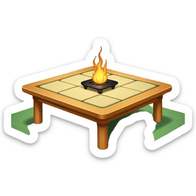 Japanese kotatsu table - green sticker