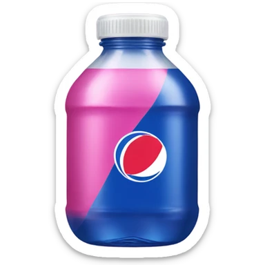 Pink and blue Pepsi bottle  sticker