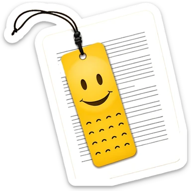 smiley face patterned rectangler bookmark sticker