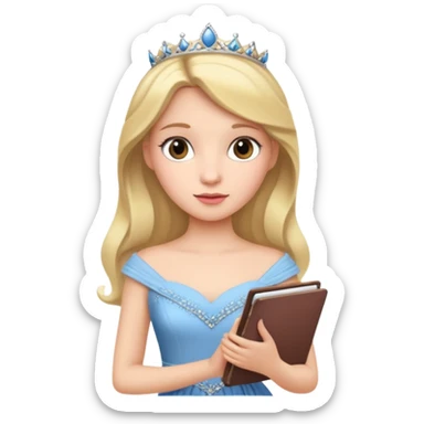 The princess holding a notepad sticker