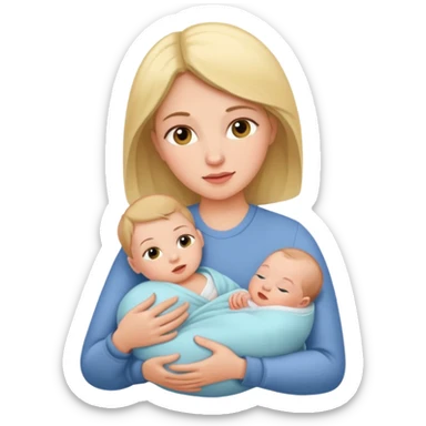 mother with newborn baby sticker