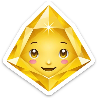 Keep the original emoji style and shape exactly the same.
Change the diamond color to a bright yellow.
Flat emoji style, clean vector look, no extra elements, no text, transparent background. sticker
