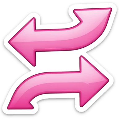 Pink go back u shape arrow  sticker