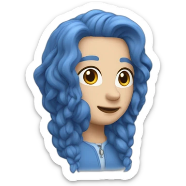 Ein blauer Kreis mit einem weißen Haken darin. sticker