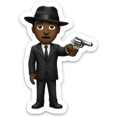 mafia member with revolver sticker