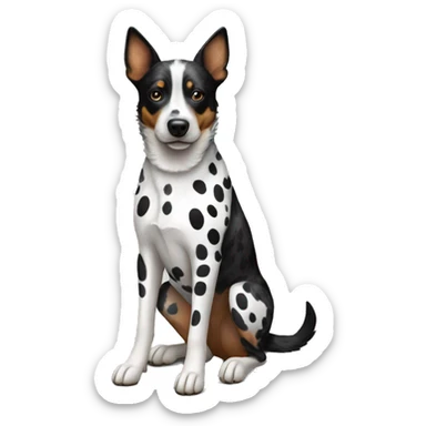 Black and white spotted Australian cattle dog full body sticker