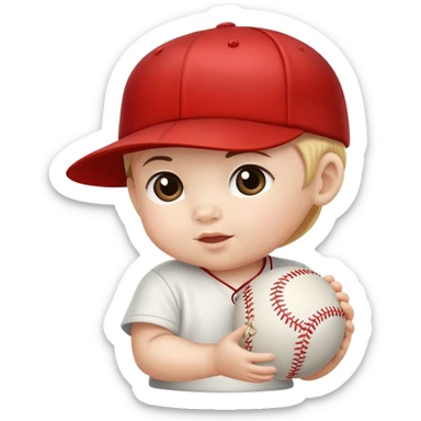 Baby with a baseball hat  sticker
