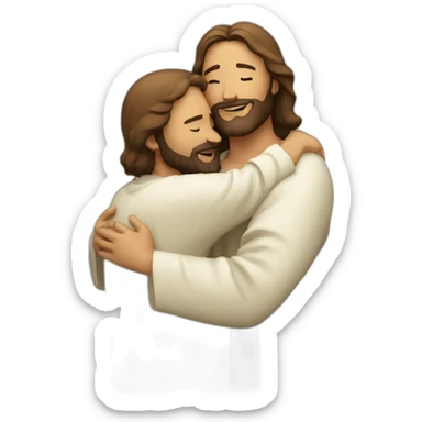 jesus christ hugging someone sticker