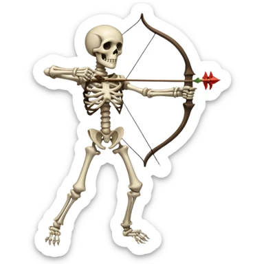 create a dnd style skeleton_archer.png with a bow using 48x48 pixels size sticker
