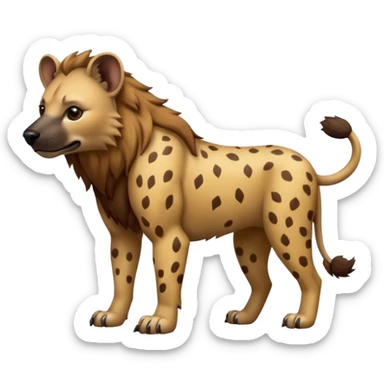 The hyena is something between a lion and a dog. A very subtle distinction.  Full body sticker