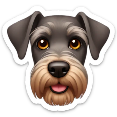 Brown schnauzer with a red nose and hazel eyes  sticker