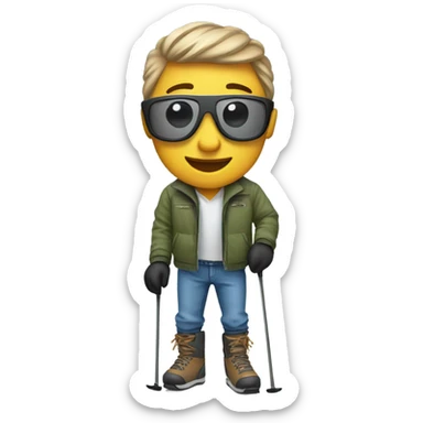 Skier in jorts sticker