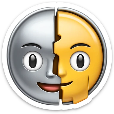 emoji head sliced in half sticker