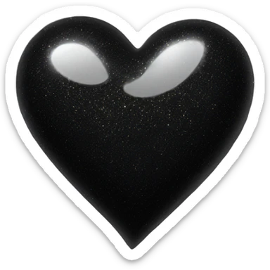 Black heart with sparkle sticker