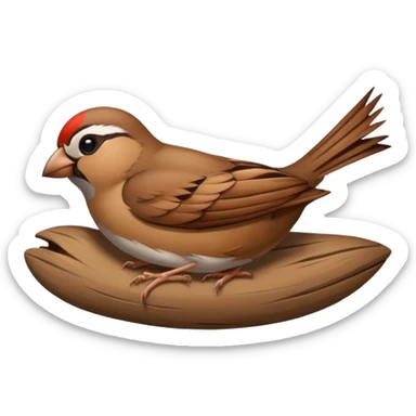 A sparrow sleeps sticker