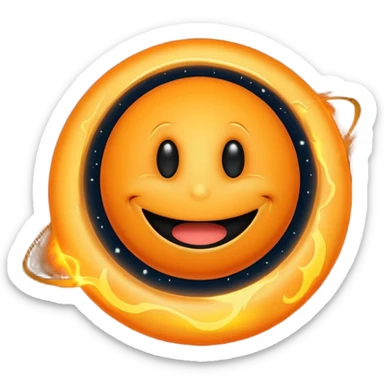 make a blackhole, accretion disk and all, with an orange smiley face sticker