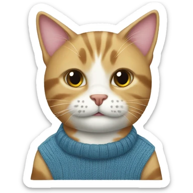 Cat with jumper sticker