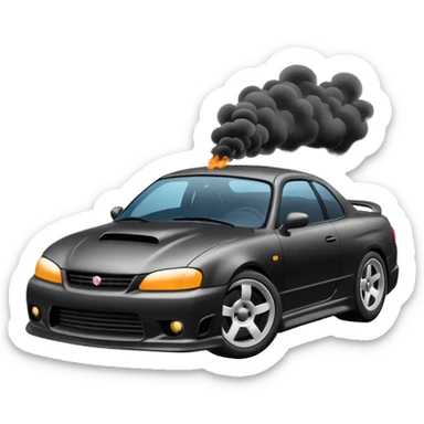 drifting car with smoke sticker
