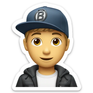 Un niño con gorra hugo boss sticker