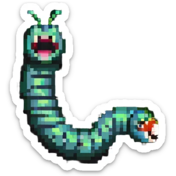 colorful worm sticker