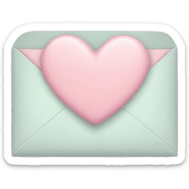 pastel pink heart envelope sticker