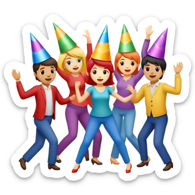 Workplace people dancing at the party. sticker