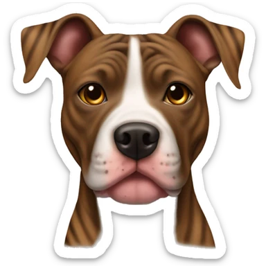 Dog pit bull brindle brown stripes sticker