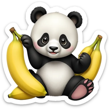 Панда банан sticker