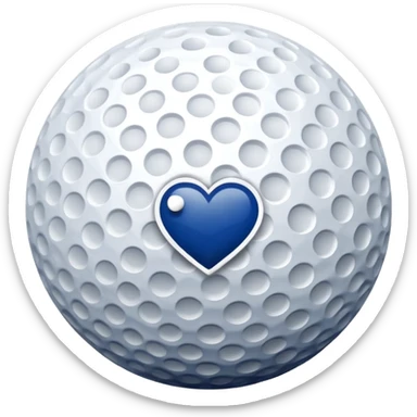 Navy heart shaped golf ball sticker