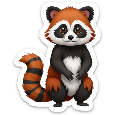 Tamarin-Red/Panda-Raccoon-hybrid, full body sticker
