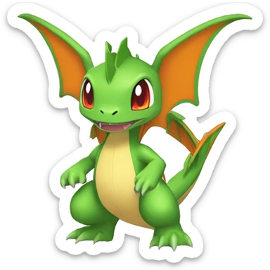 Cool Edgy Chibi Legendary Shiny Fakemon-Pokémon-Flygon-Charizard With Full Body Detailed High Quality sticker