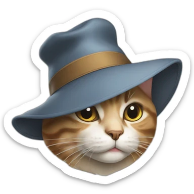 cat wearing a hat sticker