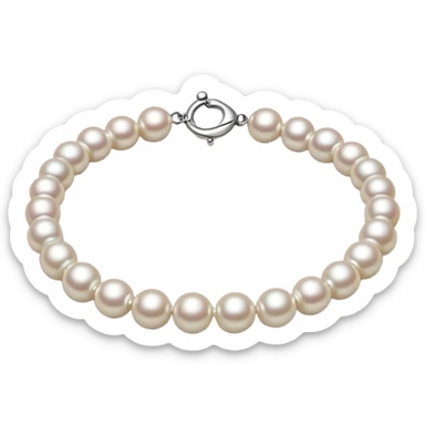 white pearl bracelet, shiny pearls sticker