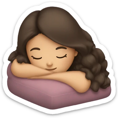 Brunette girl sleeping sticker